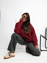 Bordowa bluza basic z ociepleniem RUE PARIS