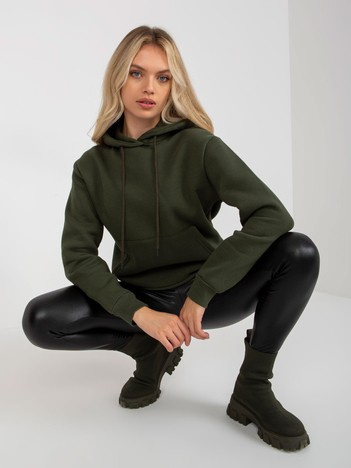 Damen Basic Kapuzenpullover Khaki Hurt RUE PARIS