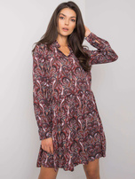 Ciemnobrązowa sukienka z printami Alannah FRESH MADE