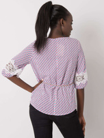 Biało-różowa bluzka we wzory Jazmin