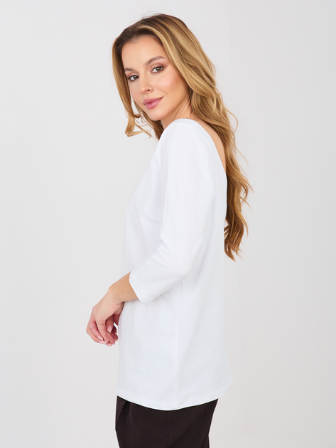 Biała damska bluzka basic z dekoltem na plecach RUE PARIS