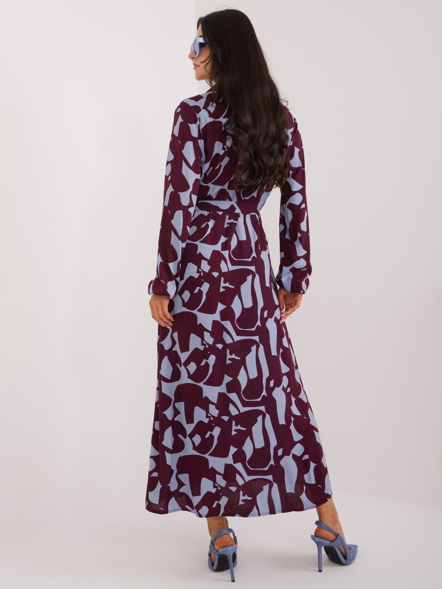 Hurt bordeaux Maxikleid Hemdkleid mit Mustern SUBLEVEL.