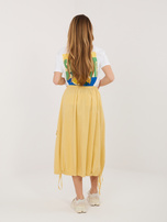 Jasnożółta midi spódnica z sztruksu RUE PARIS 