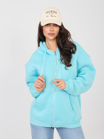 Turkusowa rozpinana bluza basic z ociepleniem