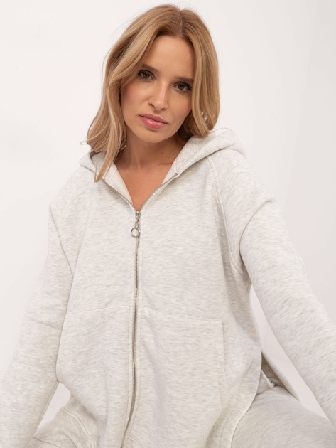 Hurt Jasnoszary melanżowy komplet basic z bluzą z kapturem