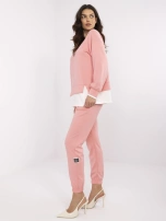 Brzoskwiniowy dwuczęściowy komplet z bluzą oversize