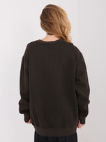Czekoladowa dresowa bluza basic z ociepleniem