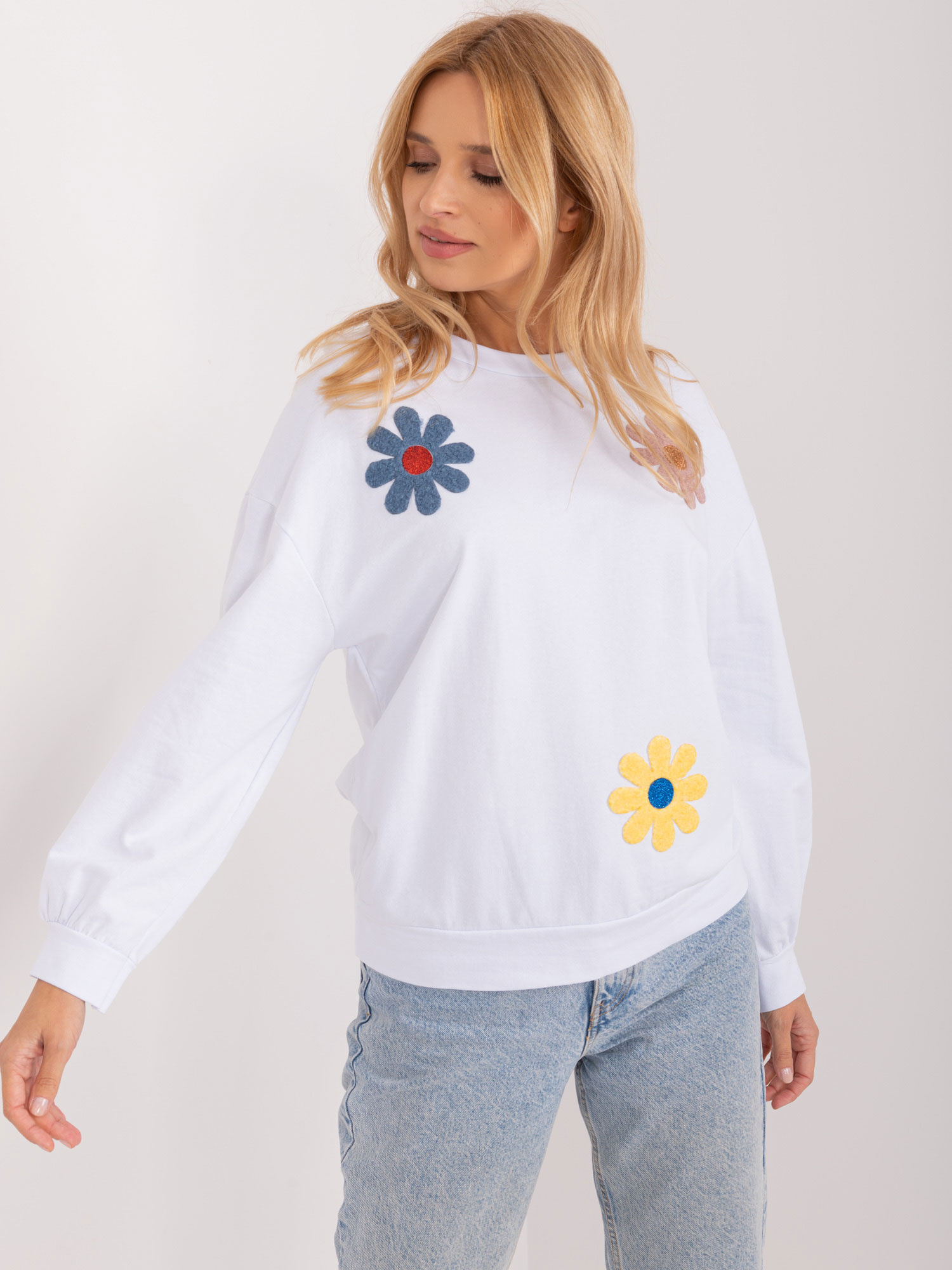 Hurt weiße Sweatshirt ohne Kapuze mit rundem Ausschnitt.