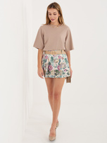 Zielone damskie spódnico-szorty z paskiem