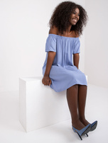 Helles blaues Kleid aus Viskose Remember FRESH MADE.