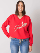 Czerwona bluzka plus size z printem Juliee