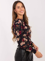 Czarna bluzka z ozdobnym detalem RUE PARIS