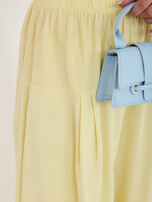 Jasnożółte damskie spodnie alladynki z sztruksu