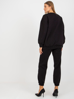 Hurt Czarny damski komplet dresowy z bluzą z napisem