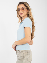 Jasnoniebieska damska koszulka basic 