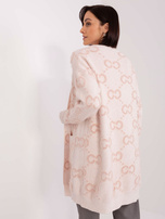 Hurt Brudnoróżowy damski kardigan dzianinowy