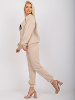 Beżowy komplet dresowy z bawełny Edvige