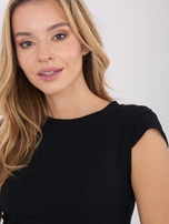 Czarny damski top basic bez rękawów