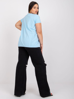 Jasnoniebieska bluzka plus size z bawełny Celeste