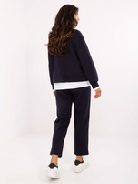 Granatowy przyjemny w dotyku komplet damski