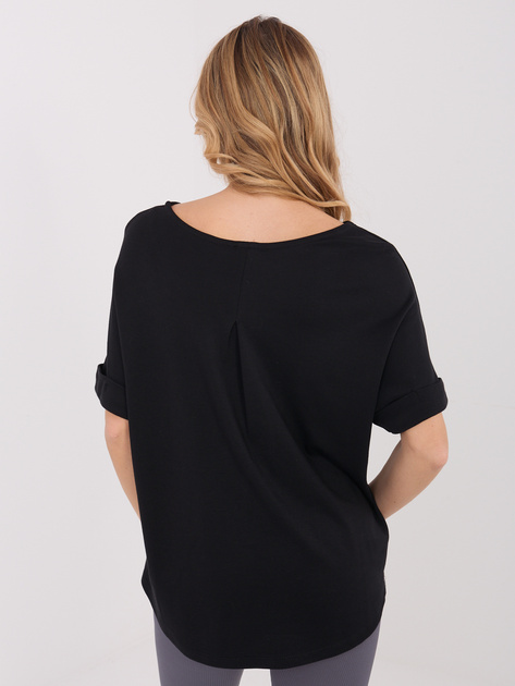 Czarna bluzka basic z domieszką modalu