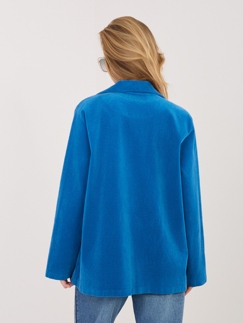 Kobaltowa sztruksowa marynarka z imitacją kieszeni RUE PARIS