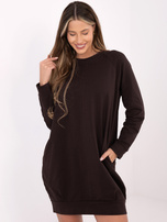 Czekoladowa dresowa sukienka z bawełny BASIC FEEL GOOD