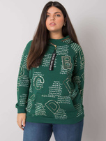 Ciemnozielona bluza plus size z aplikacją Adele 