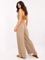 Hurt Brązowe damskie spodnie szwedy z wiskozy OCH BELLA