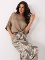 Khaki letnie spodnie z nadrukiem SUBLEVEL 