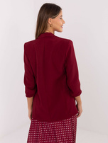 Bordowa marynarka z marszczonymi rękawami RUE PARIS