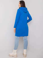 Ciemnoniebieska bawełniana tunika plus size z kapturem Kierra