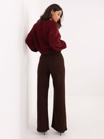 Czekoladowe jeansy straight leg z wysokim stanem