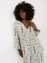 Hurt Pistacjowa letnia sukienka we wzory SUBLEVEL