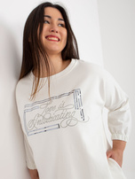 Hurtownia Ecru sukienka plus size z ozdobnymi guzikami