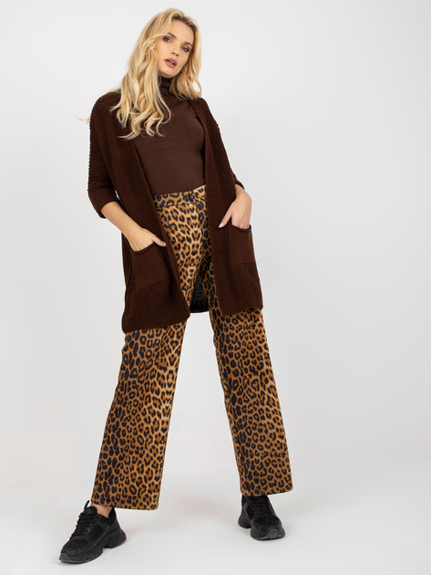 Hurt Ciemnobrązowy luźny kardigan z kieszeniami RUE PARIS