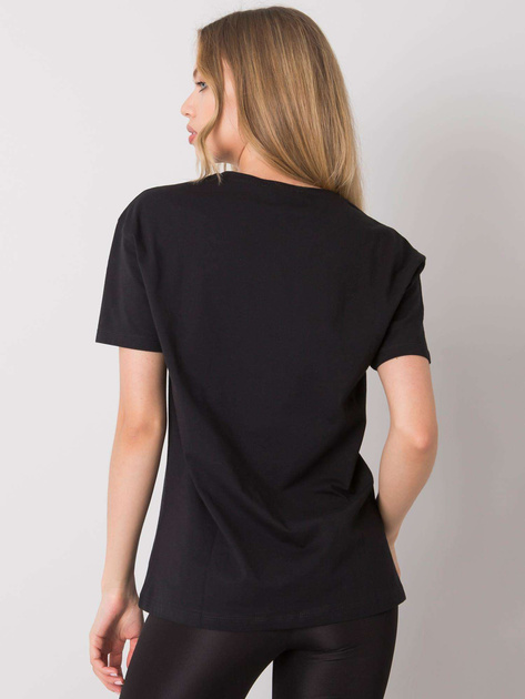 Czarny t-shirt z nadrukiem Kemmy