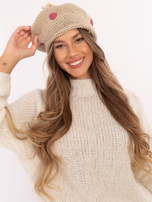 Hurtownia Beżowa zimowa czapka typu beret