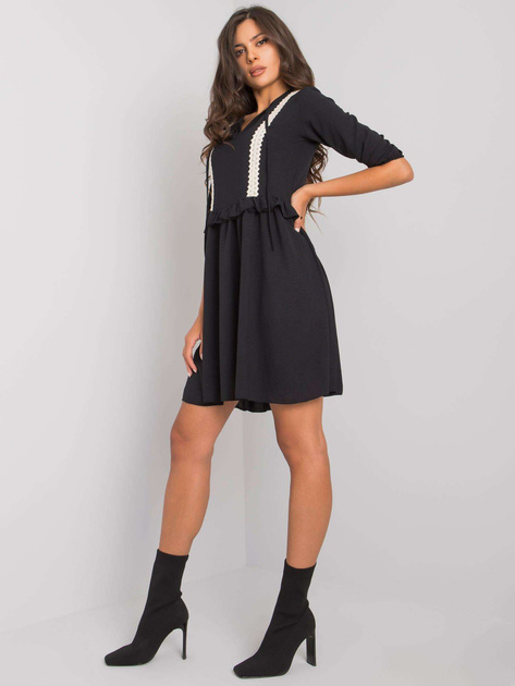 Czarna sukienka z wiskozą Crystal RUE PARIS