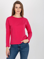 Fuchsia wholesale cotton basic longsleeve blouse.