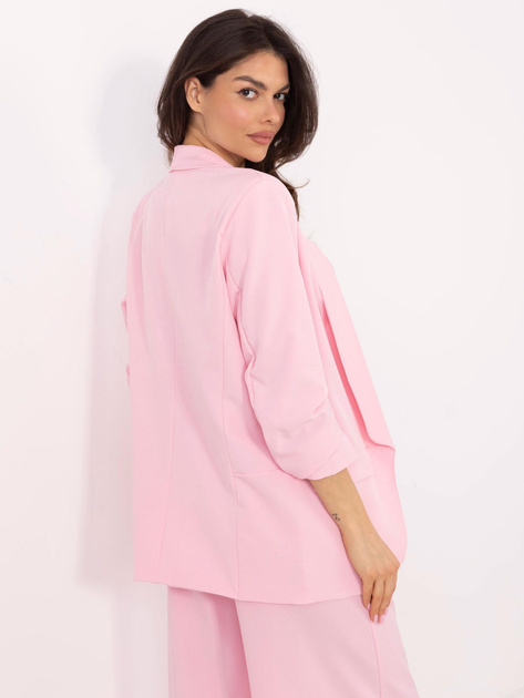 Hurt Jasnoróżowa marynarka z marszczonym rękawem