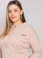 Jasnobeżowa bluza plus size bez kaptura Pasadena