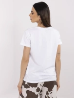 Biały damski t-shirt z bawełny BASIC FEEL GOOD