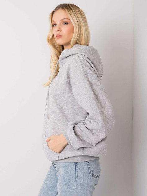 Szara melanżowa bluza z pikowaniem Hanna RUE PARIS