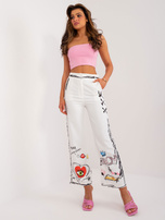 Hurt Ecru spodnie z printami