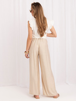 Beige wide summer pants RUE PARIS.