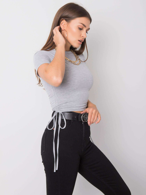 Szary melanżowy t-shirt Rossa