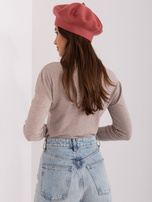 Hurt Ceglasta damska czapka zimowa typu beret 