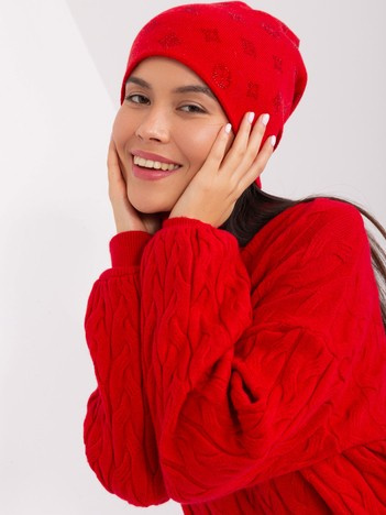 Hurt Red winter hat with applications.