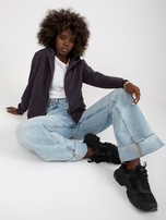 Hurtownia Grafitowa rozpinana bluza basic z kapturem 